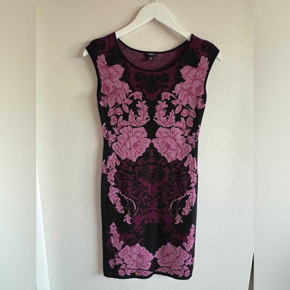 Ann Taylor Womens Knit Sleeveless Sweater Dress  Floral Pattern XSP